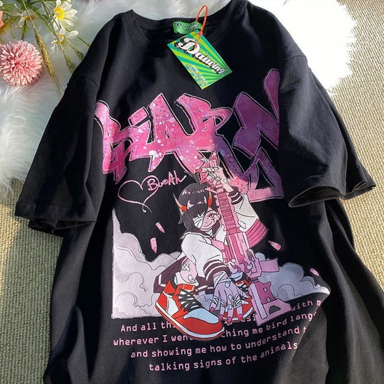 Fashionable Japanese's JK Girl Anime Graphic T Shirts