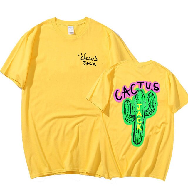 Fashionable Cactus Printed Couple Harajuku T-Shirts