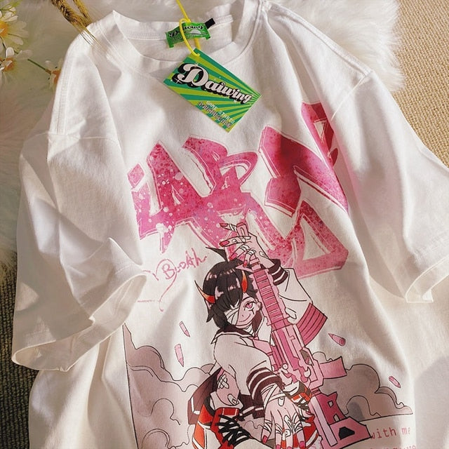 Fashionable Japanese's JK Girl Anime Graphic T Shirts