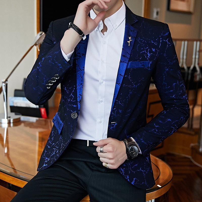 Luxury Parties' Prom Blazer Shinny Yarn Blazer Homme