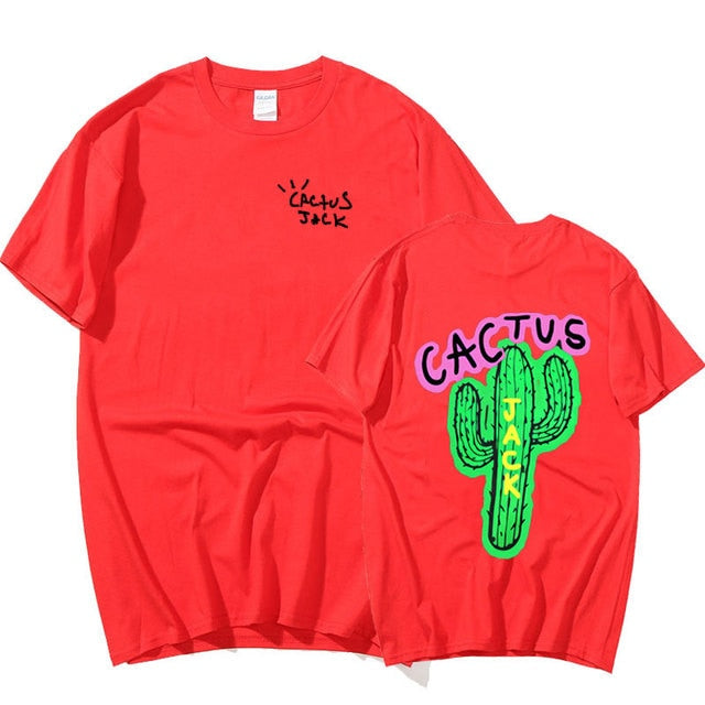 Fashionable Cactus Printed Couple Harajuku T-Shirts