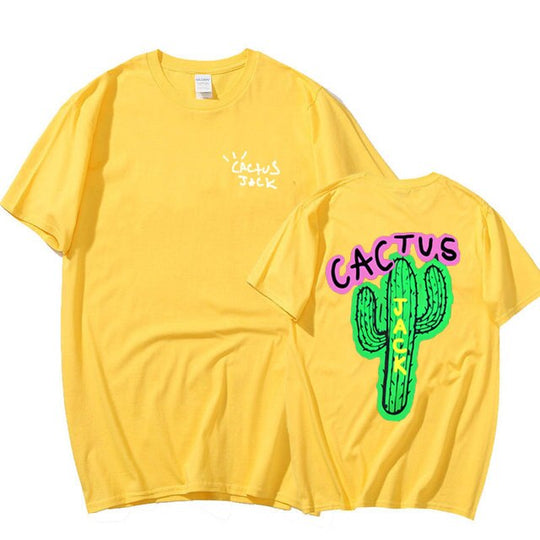 Fashionable Cactus Printed Couple Harajuku T-Shirts