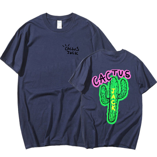 Fashionable Cactus Printed Couple Harajuku T-Shirts