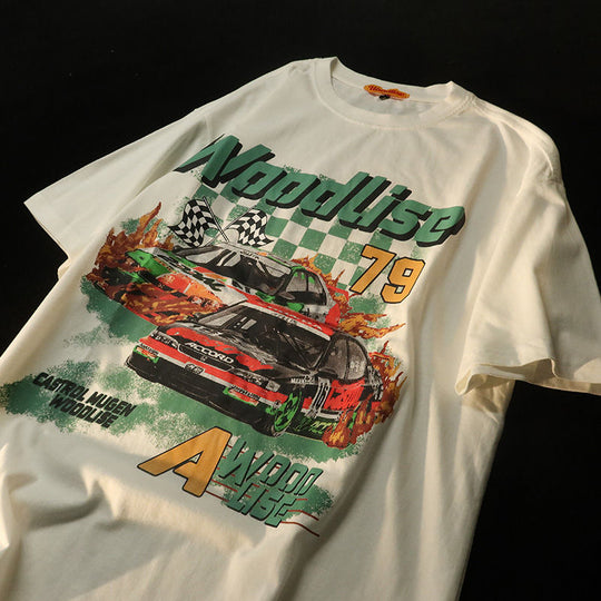Fashionable Vintage Racing Cars Graphic T Shirts For Men