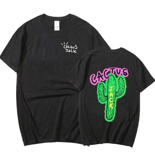 Fashionable Cactus Printed Couple Harajuku T-Shirts