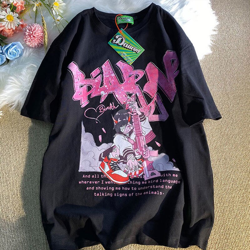 Fashionable Japanese's JK Girl Anime Graphic T Shirts