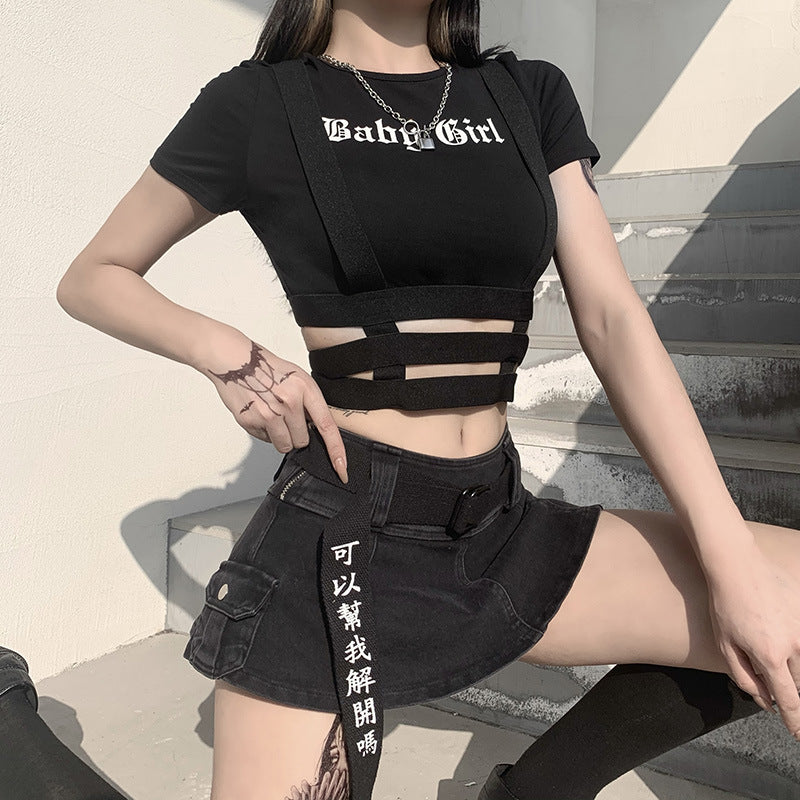 Flirty & Fashionable: Crop Top O-Neck T-Shirt For Female