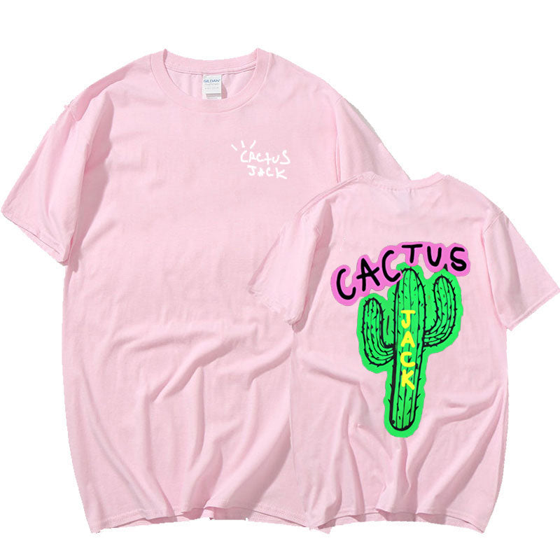 Fashionable Cactus Printed Couple Harajuku T-Shirts