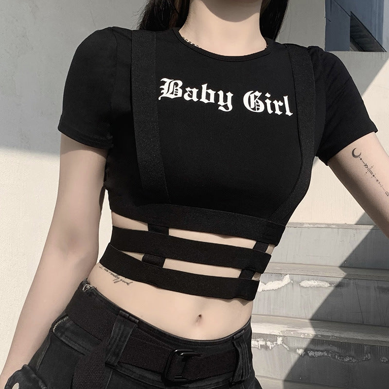 Flirty & Fashionable: Crop Top O-Neck T-Shirt For Female