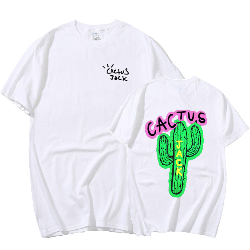 Fashionable Cactus Printed Couple Harajuku T-Shirts